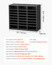 VEVOR Wooden Literature Organizer 24 Compartments with Adjustable Shelves Grey