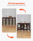 VEVOR Wood Literature Organizer 36 Compartments Removable Shelves Dark Brown