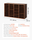 VEVOR Wood Literature Organizer 36 Compartments Removable Shelves Dark Brown