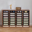 VEVOR Wood Literature Organizer 36 Compartments Removable Shelves Dark Brown