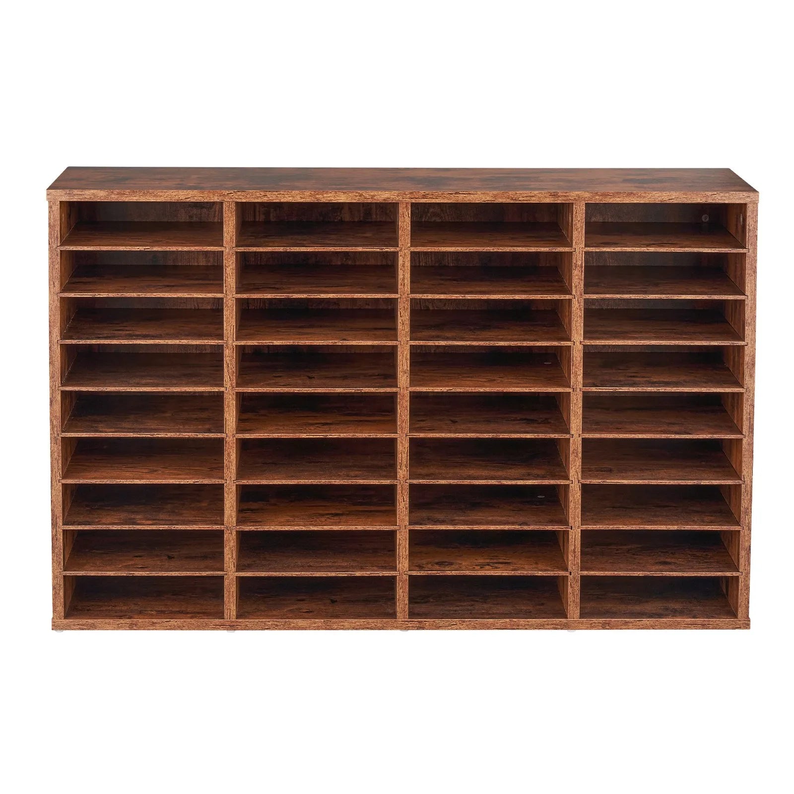 VEVOR Wood Literature Organizer 36 Compartments Removable Shelves Dark Brown