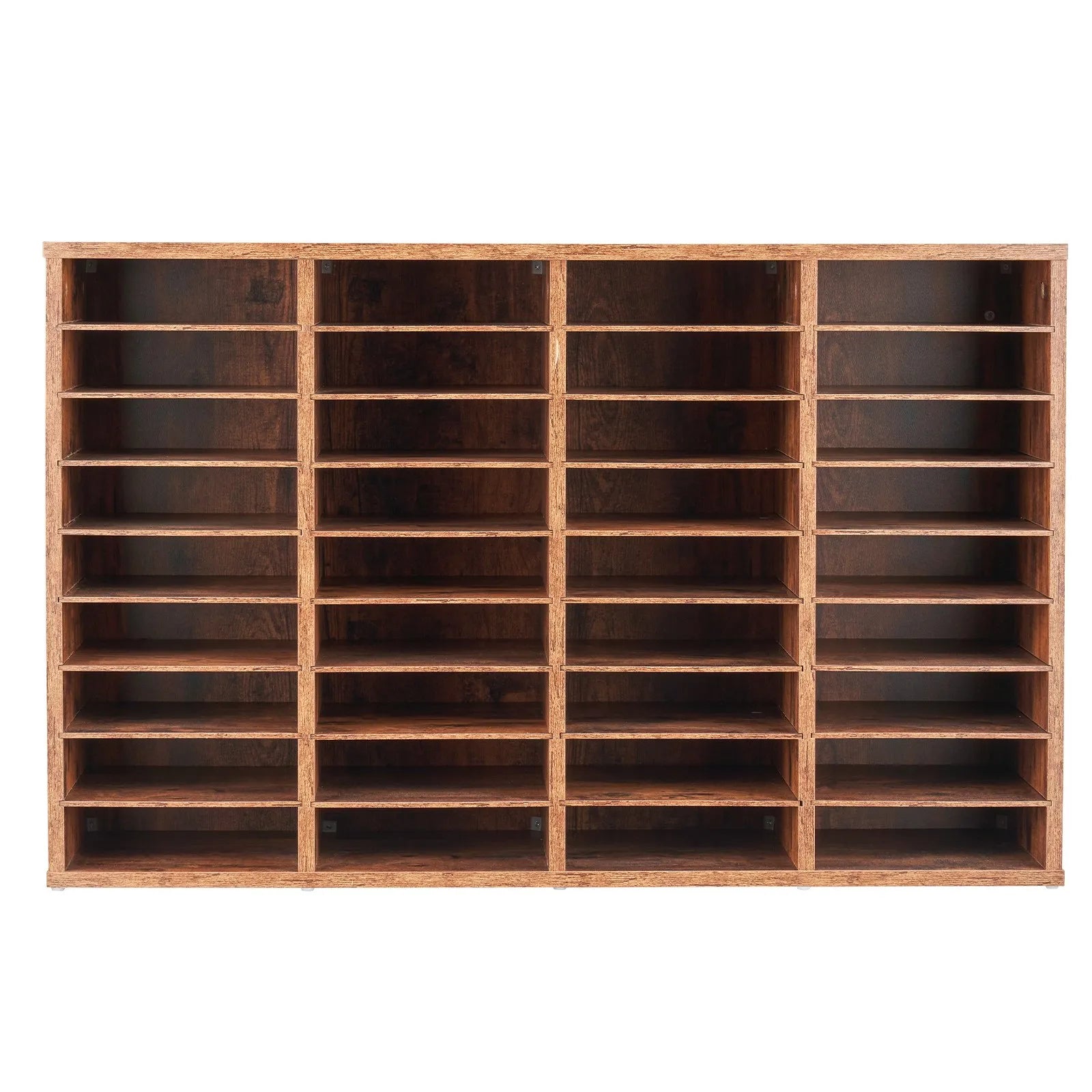 VEVOR Wood Literature Organizer 36 Compartments Removable Shelves Dark Brown
