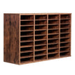 VEVOR Wood Literature Organizer 36 Compartments Removable Shelves Dark Brown