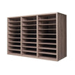 VEVOR Wooden Literature Organizer 27 Compartments Removable Shelves Black-Grey