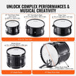 VEVOR Kids Drum Set, 5-Piece, 16 in Beginner Full Drum Set with Bass Toms Snare Floor Drum Adjustable Throne Cymbal Hi-Hat Pedal and Two Pairs of Drumsticks, Starter Drum Kit for Child Kids, Black