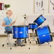 VEVOR Kids Drum Set, 5-Piece, 16 in Beginner Full Drum Set with Bass Toms Snare Floor Drum Adjustable Throne Cymbal Hi-Hat Pedal and Two Pairs of Drumsticks, Starter Drum Kit for Child Kids, Blue