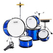 VEVOR Kids Drum Set, 5-Piece, 16 in Beginner Full Drum Set with Bass Toms Snare Floor Drum Adjustable Throne Cymbal Hi-Hat Pedal and Two Pairs of Drumsticks, Starter Drum Kit for Child Kids, Blue