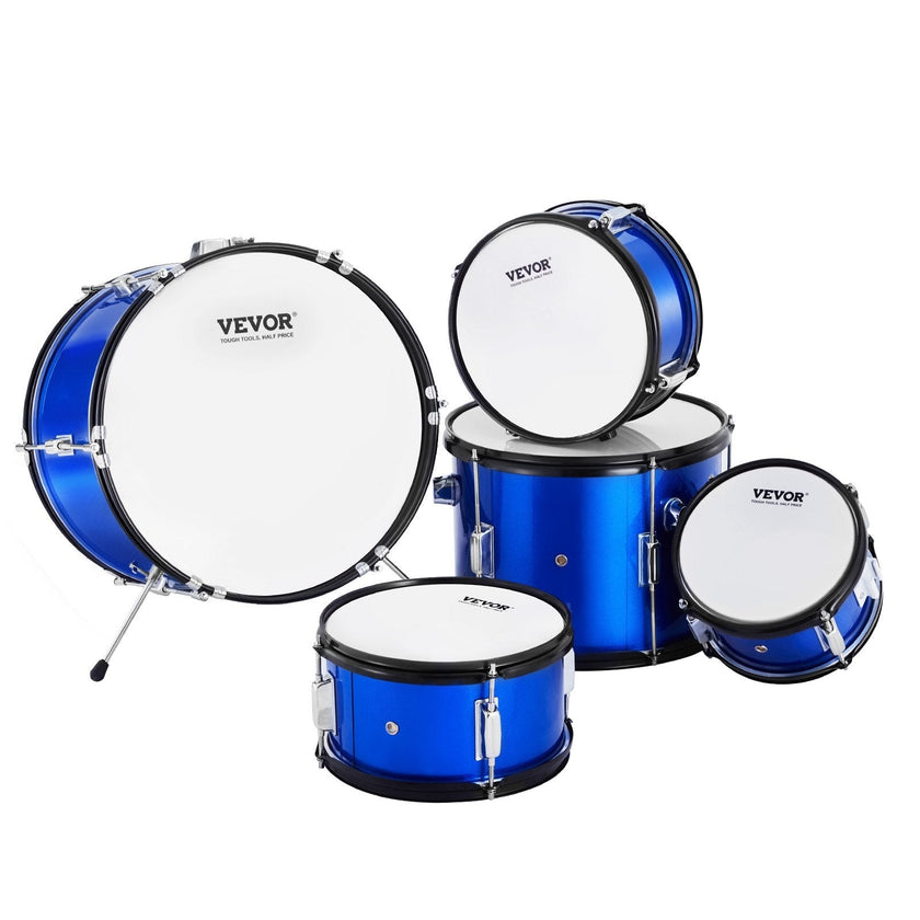VEVOR Kids Drum Set, 5-Piece, 16 in Beginner Full Drum Set with Bass Toms Snare Floor Drum Adjustable Throne Cymbal Hi-Hat Pedal and Two Pairs of Drumsticks, Starter Drum Kit for Child Kids, Blue