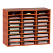 VEVOR Wood Literature Organizer File Sorter Paper Storage Holder 27 Slots Brown