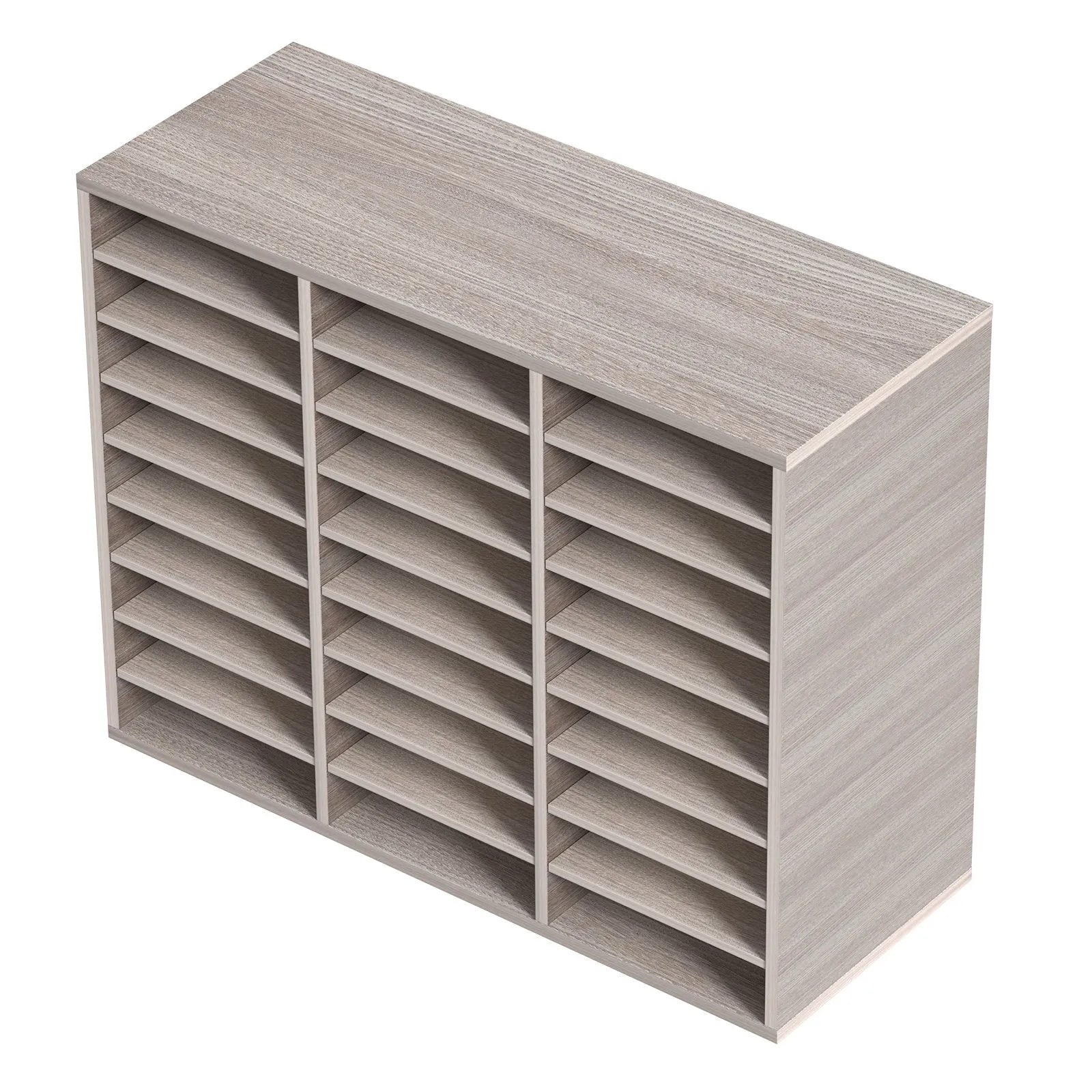 VEVOR Wood Literature Organizer File Sorter Paper Storage Holder 27 Slots Grey
