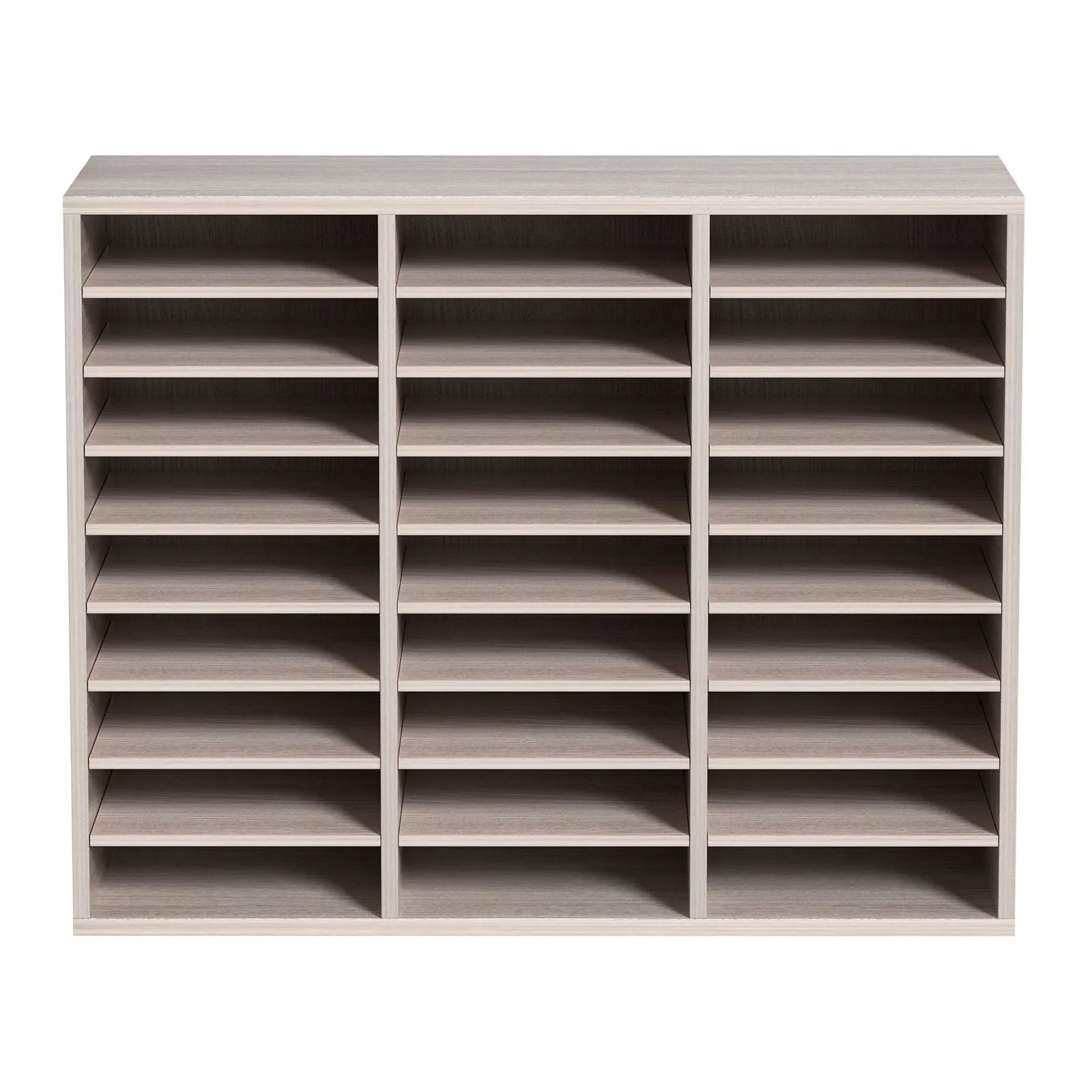 VEVOR Wood Literature Organizer File Sorter Paper Storage Holder 27 Slots Grey