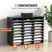 VEVOR Wood Literature Organizer File Sorter Paper Storage Holder 27 Slots Black