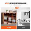VEVOR Wood Literature Organizer File Sorter Paper Storage Holder 27 Slots White