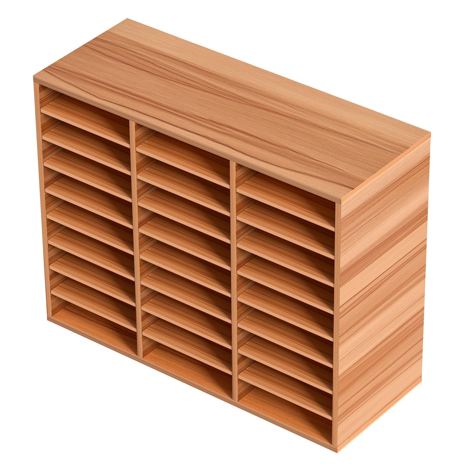 VEVOR Wood Literature Organizer File Sorter Paper Storage Holder 27 Slots White
