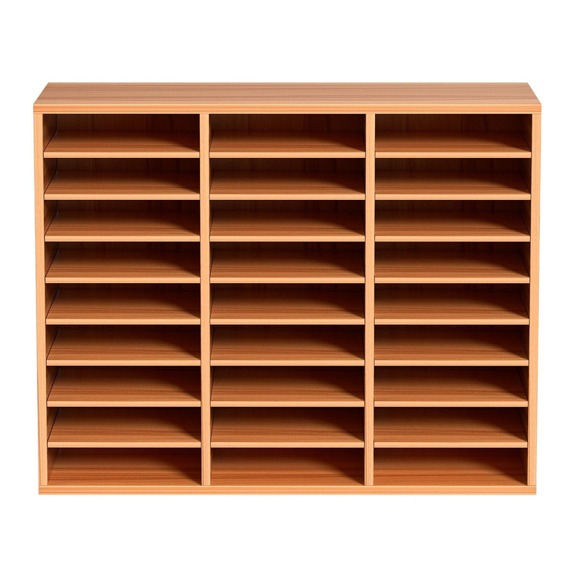 VEVOR Wood Literature Organizer File Sorter Paper Storage Holder 27 Slots White