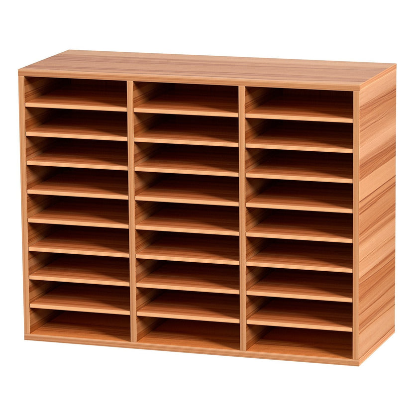 VEVOR Wood Literature Organizer File Sorter Paper Storage Holder 27 Slots White
