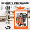 VEVOR Brochure Display Rack 32-Pocket Rotating Literature Display Stand 5 Wheels