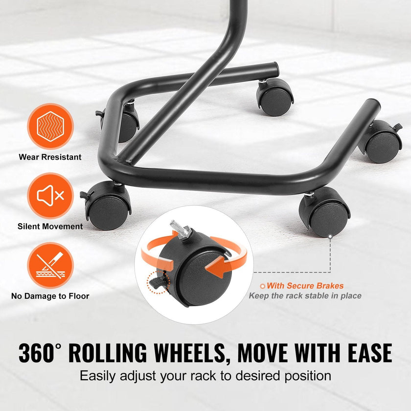 VEVOR Brochure Display Rack 32-Pocket Rotating Literature Display Stand 5 Wheels