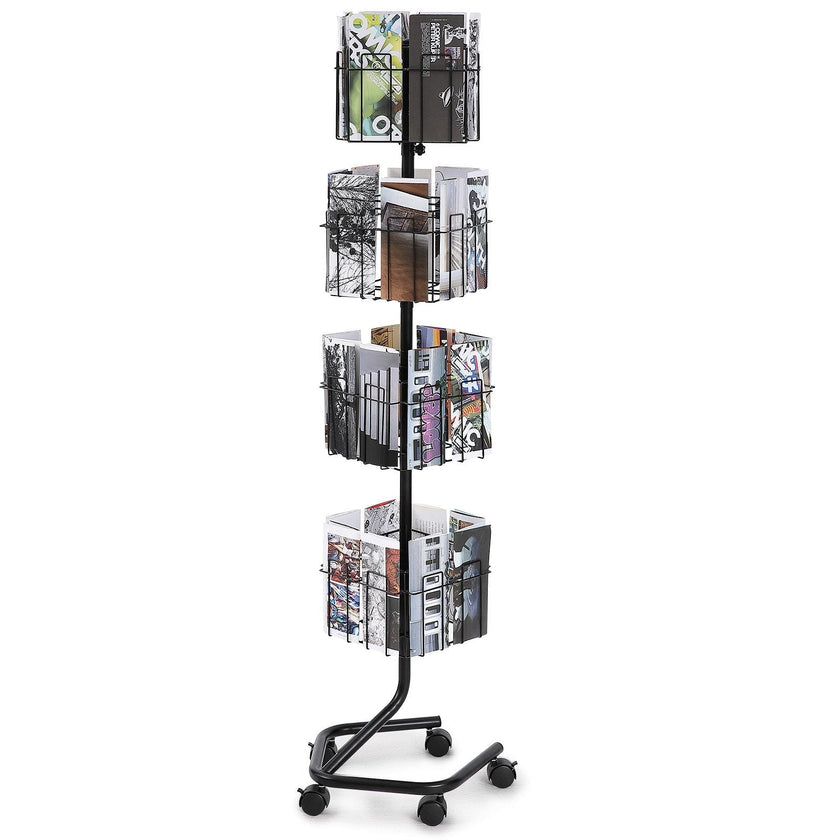 VEVOR Brochure Display Rack 32-Pocket Rotating Literature Display Stand 5 Wheels