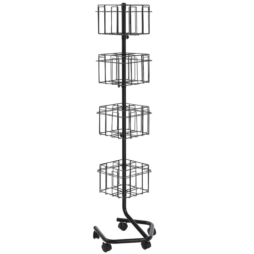 VEVOR Brochure Display Rack 32-Pocket Rotating Literature Display Stand 5 Wheels