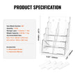 VEVOR Acrylic Brochure Holder 8.5 x 11 inch, 4-Tier Clear Acrylic Literature Display Stand, Plastic Literature Organizer Flyer Stand & Removable Divider for Office Exhibition, Countertop or Wall Mount
