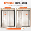 VEVOR Frameless Shower Door 58-59 x 75 in Tempered Glass 5/16 in Matte Black