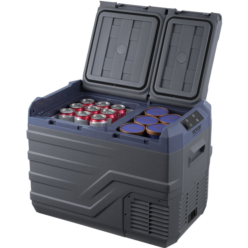 VEVOR Portable Car Refrigerator Freezer Compressor 32 L Dual Zone for Home Car