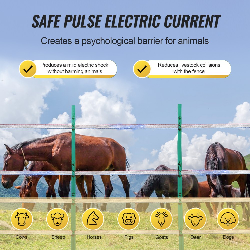 VEVOR 2625Ft 800M Electric Fence Wire Fencing Polywire Horse Cattle Livestock