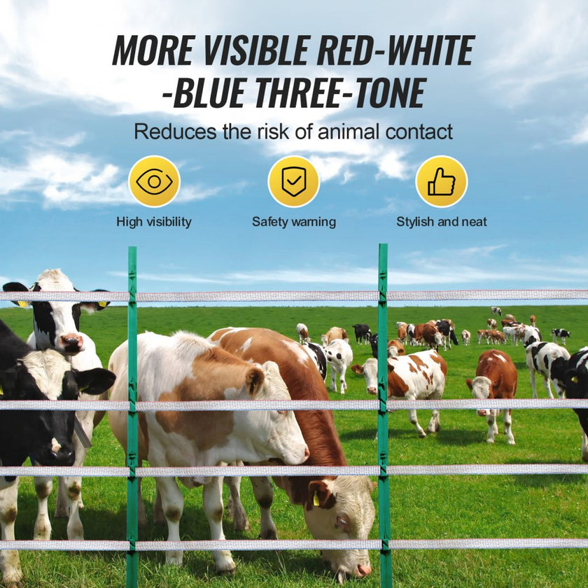 VEVOR 2625Ft 800M Electric Fence Wire Fencing Polywire Horse Cattle Livestock