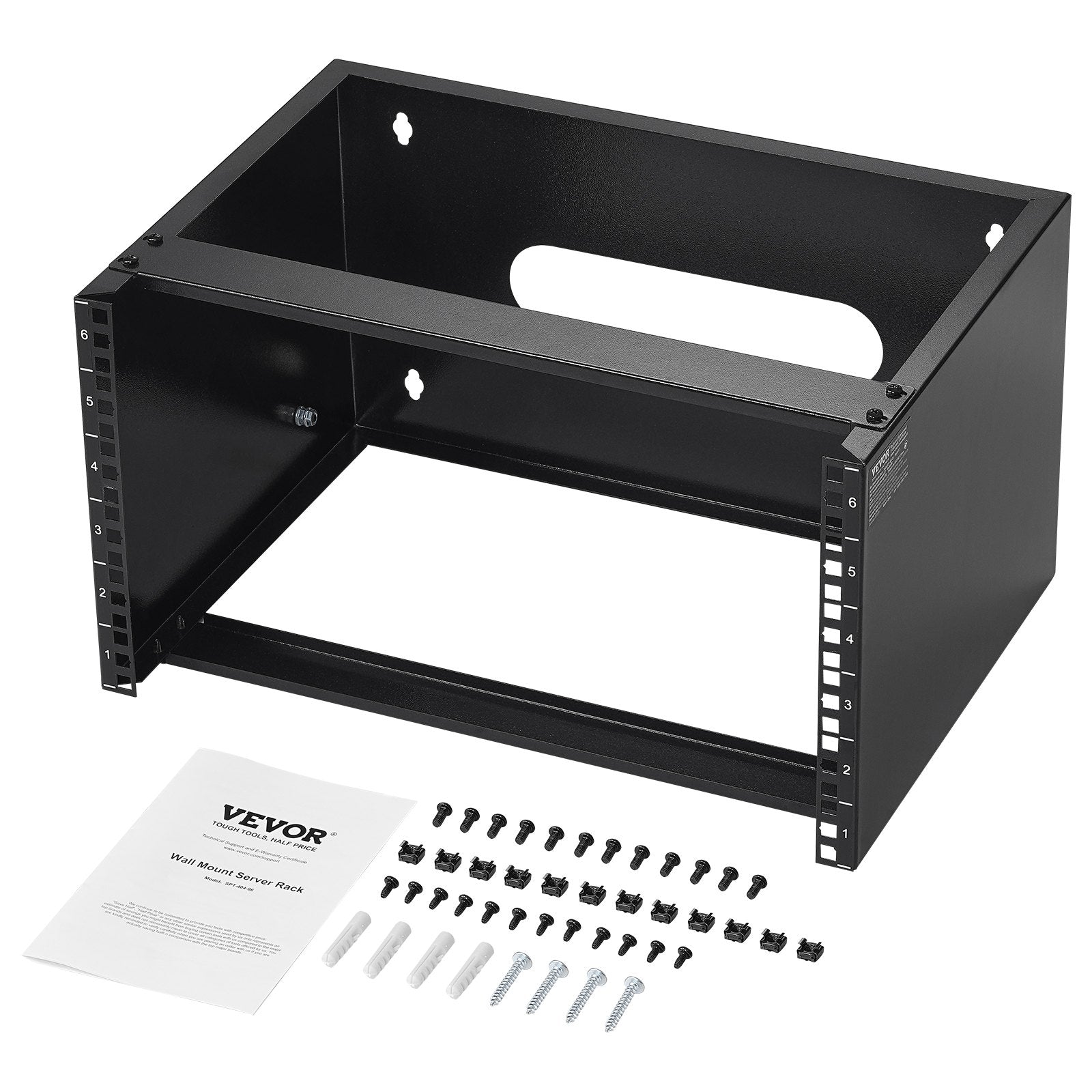 VEVOR 6U Wall Mount Network Rack 14 in/355.6 mm Depth Server Rack 50lbs/22.68kg