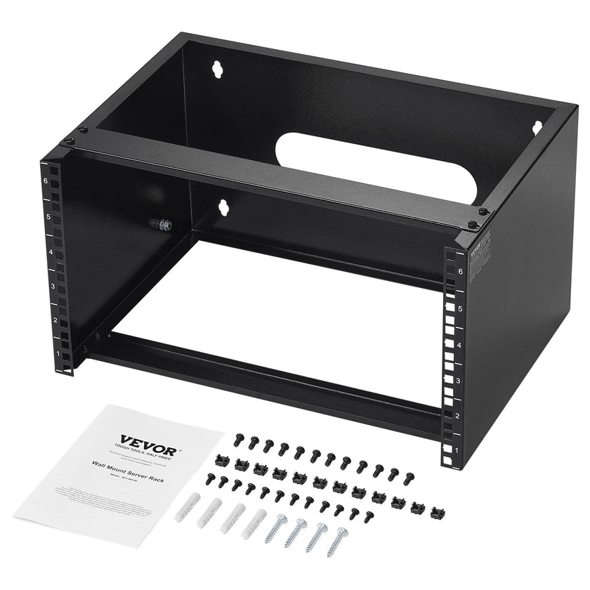 VEVOR 6U Wall Mount Network Rack 14 in/355.6 mm Depth Server Rack 50lbs/22.68kg