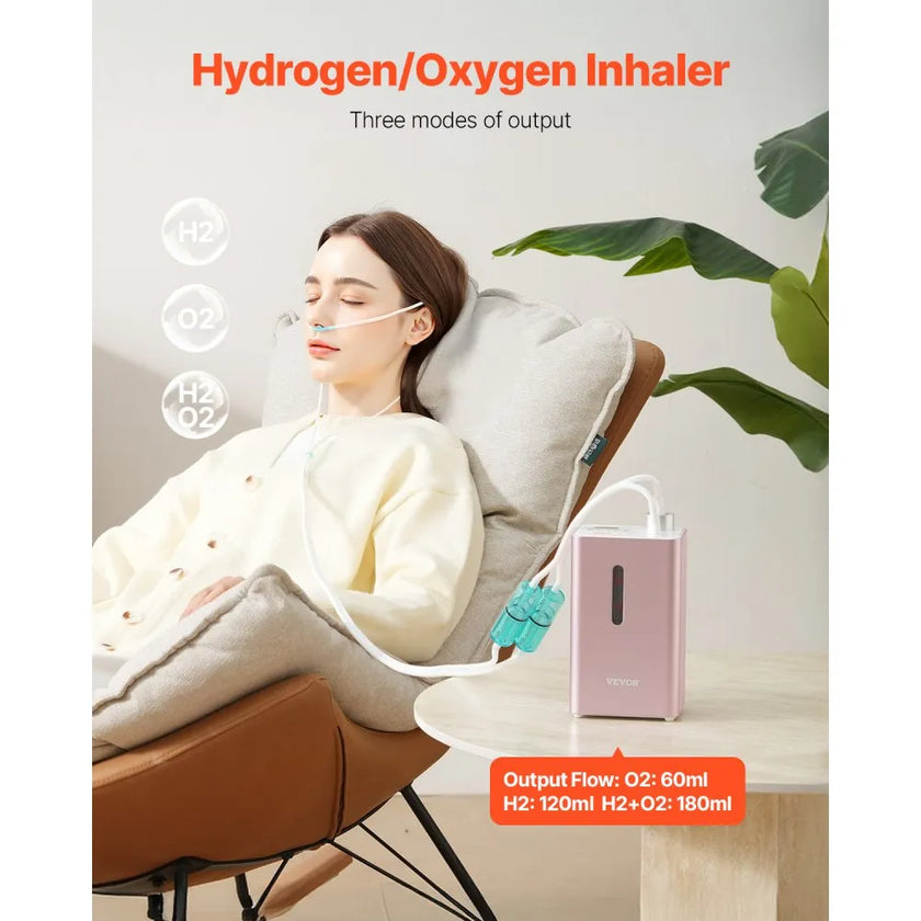 VEVOR Hydrogen Inhalation Machine 99.99% High Purity 180ml/min Portable Hydro