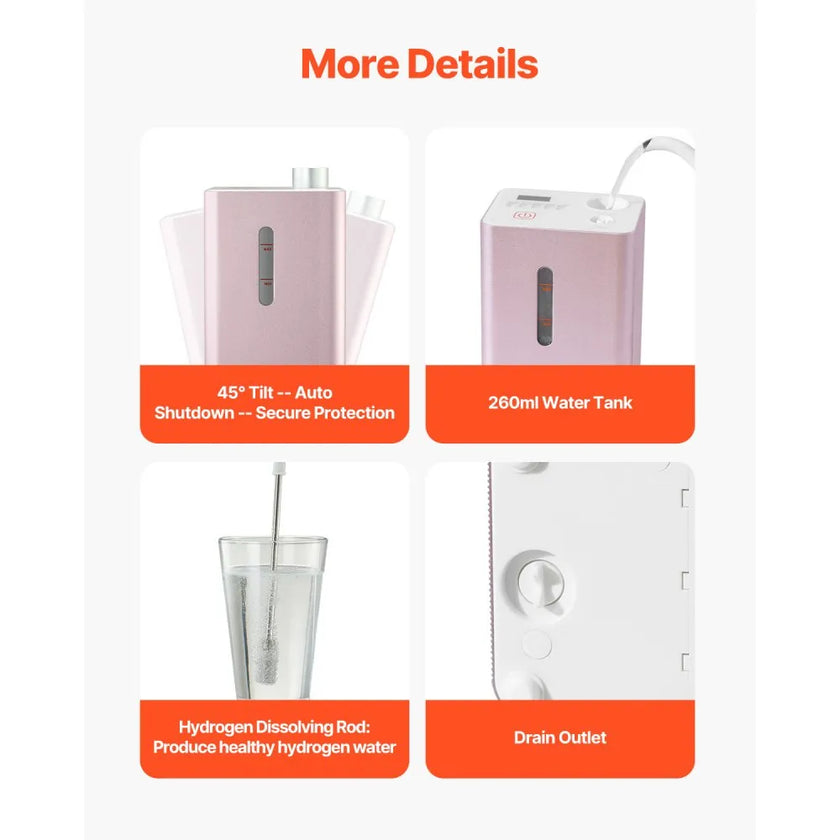 VEVOR Hydrogen Inhalation Machine 99.99% High Purity 180ml/min Portable Hydro