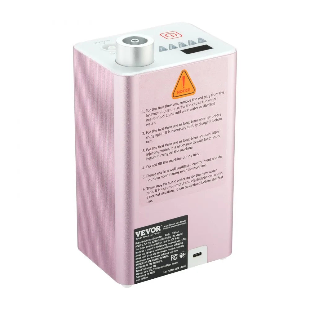 VEVOR Hydrogen Inhalation Machine 99.99% High Purity 180ml/min Portable Hydro