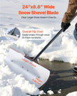 VEVOR Snow Pusher Shovel, 24 in Wide Outdoor Snowplow Shovel with Ergonomic Grip, HDPE Plastic Blade, Winter Shovels with Segmented Handle, Portable Snow Removal Tool for Driveway Garden Camping