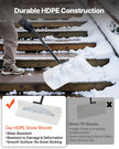 VEVOR Snow Pusher Shovel, 24 in Wide Outdoor Snowplow Shovel with Ergonomic Grip, HDPE Plastic Blade, Winter Shovels with Segmented Handle, Portable Snow Removal Tool for Driveway Garden Camping