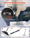 VEVOR Snow Pusher Shovel, 24 in Wide Outdoor Snowplow Shovel with Ergonomic Grip, HDPE Plastic Blade, Winter Shovels with Segmented Handle, Portable Snow Removal Tool for Driveway Garden Camping