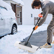 VEVOR Snow Pusher Shovel, 30 in Outdoor Snowplow Shovel with Ergonomic Grip, HDPE Plastic Blade, Winter Shovels with Segmented Handle, Metal Edged Strip, Portable Snow Removal Tool for Driveway Garden