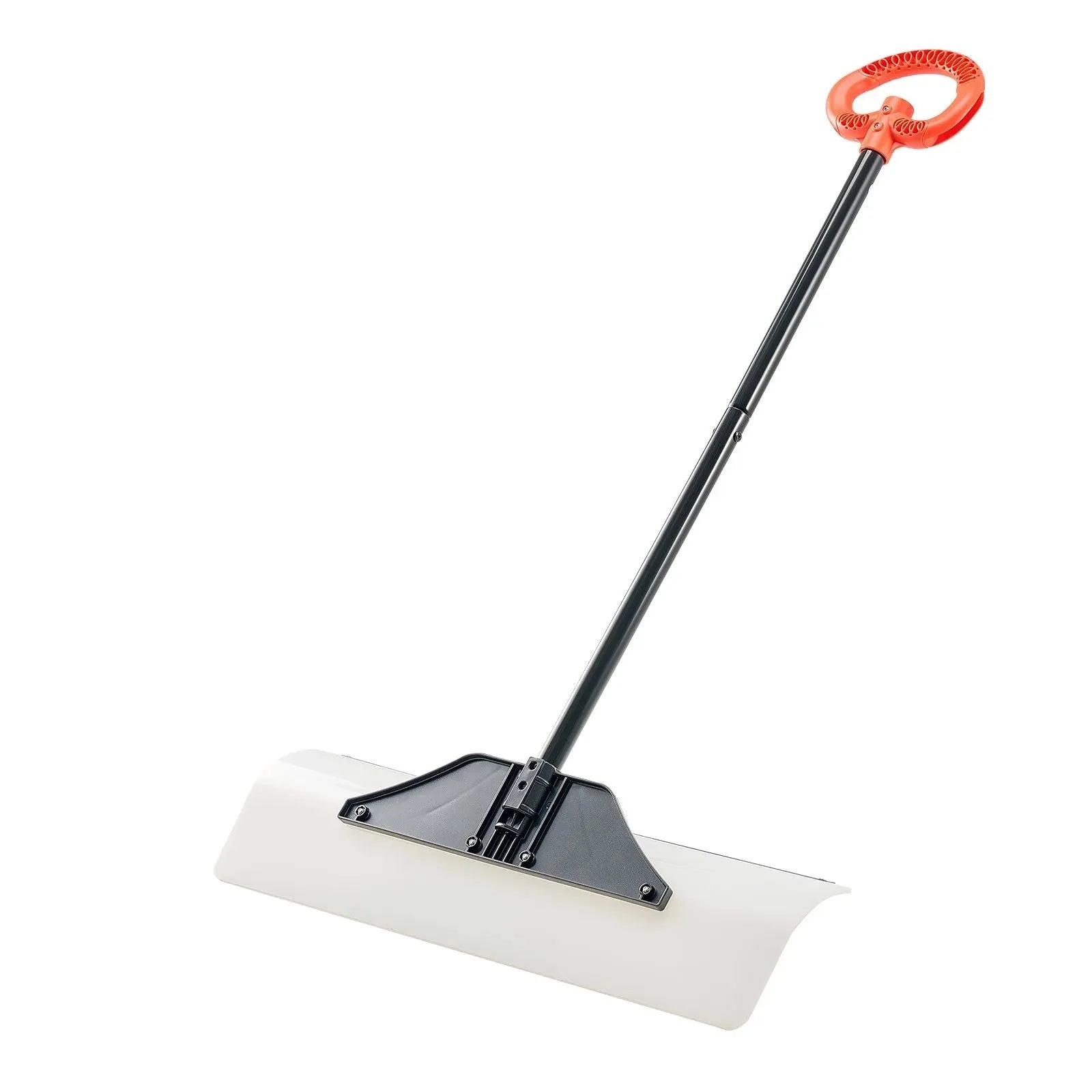 VEVOR Snow Pusher Shovel, 30 in Outdoor Snowplow Shovel with Ergonomic Grip, HDPE Plastic Blade, Winter Shovels with Segmented Handle, Metal Edged Strip, Portable Snow Removal Tool for Driveway Garden