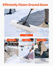 VEVOR Snow Pusher Shovel, 36 in Outdoor Snowplow Shovel with Ergonomic Grip, HDPE Plastic Blade, Winter Shovels with Segmented Handle, Metal Edged Strip, Portable Snow Removal Tool for Driveway Garden