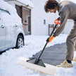 VEVOR Snow Pusher Shovel, 36 in Outdoor Snowplow Shovel with Ergonomic Grip, HDPE Plastic Blade, Winter Shovels with Segmented Handle, Metal Edged Strip, Portable Snow Removal Tool for Driveway Garden