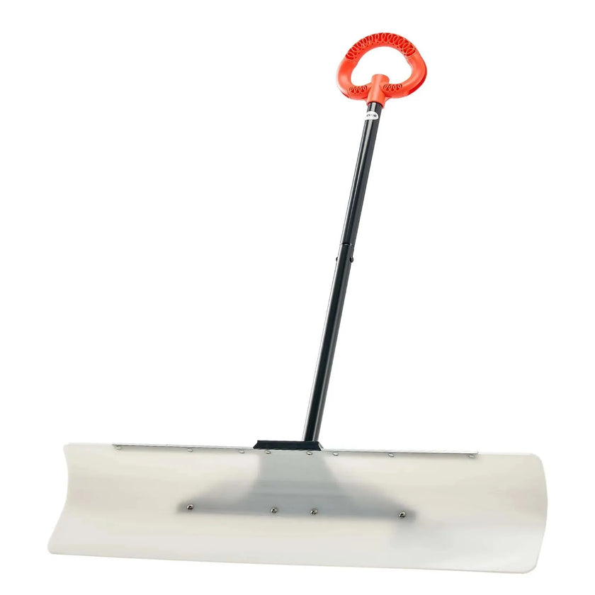 VEVOR Snow Pusher Shovel, 36 in Outdoor Snowplow Shovel with Ergonomic Grip, HDPE Plastic Blade, Winter Shovels with Segmented Handle, Metal Edged Strip, Portable Snow Removal Tool for Driveway Garden
