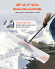 VEVOR Snow Pusher Shovel, 48 in Outdoor Snowplow Shovel with Ergonomic Grip, HDPE Plastic Blade, Winter Shovels with Segmented Handle, Metal Edged Strip, Portable Snow Removal Tool for Driveway Garden