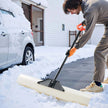VEVOR Snow Pusher Shovel, 48 in Outdoor Snowplow Shovel with Ergonomic Grip, HDPE Plastic Blade, Winter Shovels with Segmented Handle, Metal Edged Strip, Portable Snow Removal Tool for Driveway Garden
