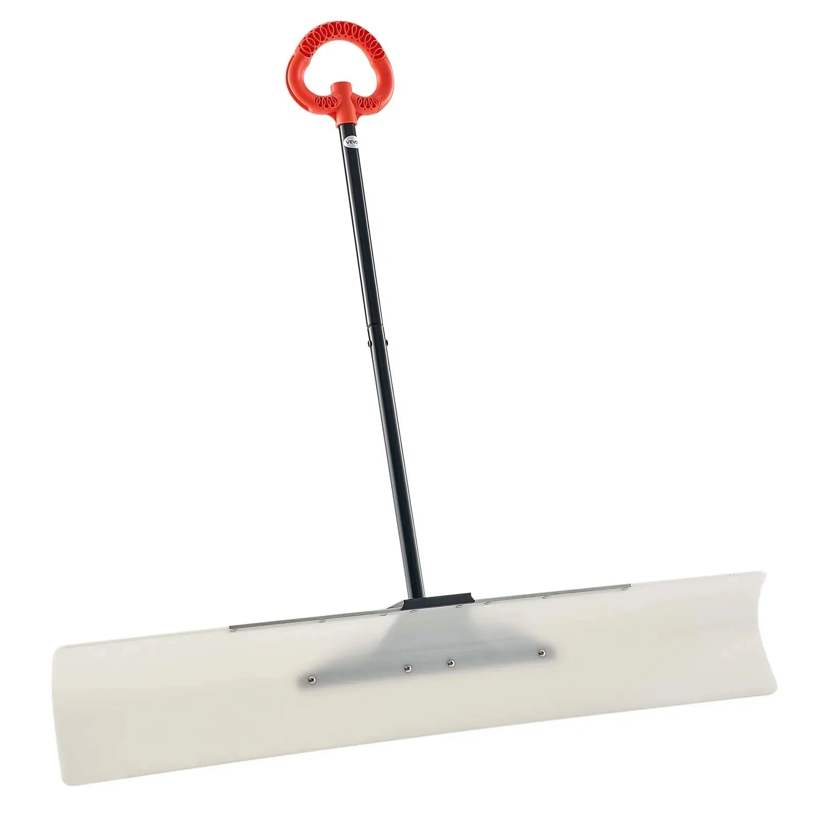 VEVOR Snow Pusher Shovel, 48 in Outdoor Snowplow Shovel with Ergonomic Grip, HDPE Plastic Blade, Winter Shovels with Segmented Handle, Metal Edged Strip, Portable Snow Removal Tool for Driveway Garden