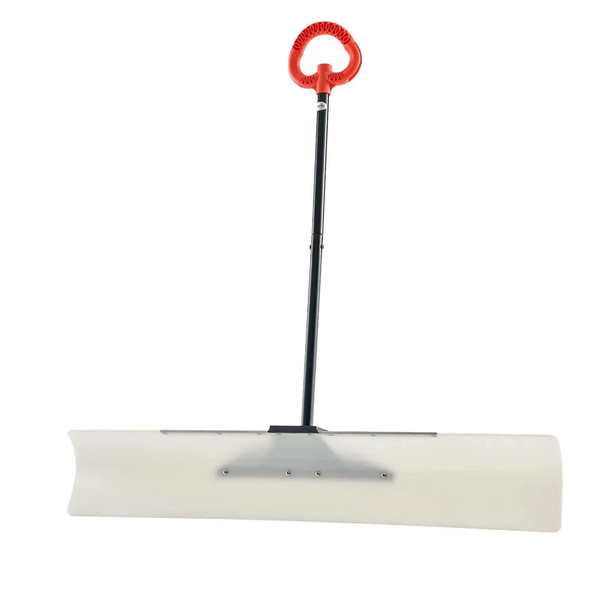 VEVOR Snow Pusher Shovel, 48 in Outdoor Snowplow Shovel with Ergonomic Grip, HDPE Plastic Blade, Winter Shovels with Segmented Handle, Metal Edged Strip, Portable Snow Removal Tool for Driveway Garden