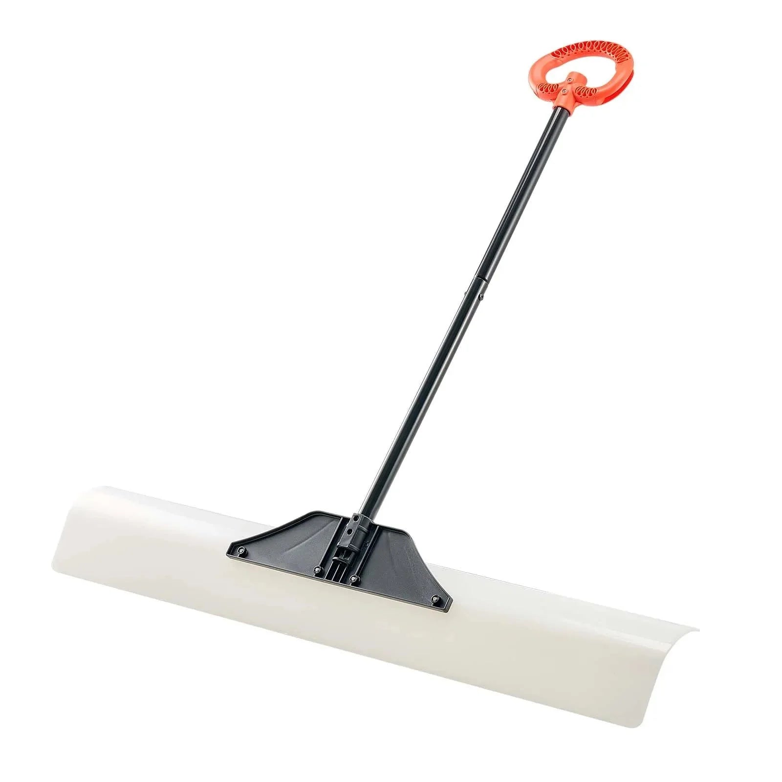 VEVOR Snow Pusher Shovel, 48 in Outdoor Snowplow Shovel with Ergonomic Grip, HDPE Plastic Blade, Winter Shovels with Segmented Handle, Metal Edged Strip, Portable Snow Removal Tool for Driveway Garden