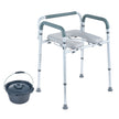 VEVOR Commode Chair, Bedside Commode with Padded Seat and Arms, 7-Level Adjustable Height, 5.8L Removable Bucket, Easy to Assemble, 350 LBS Capacity, Raised Toilet Seat for Adults Seniors