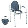 VEVOR Commode Chair, Bedside Commode with Wider Toilet Seat, 7-Level Adjustable Height, 5.8L Removable Bucket, Easy to Assemble, 350 LBS Capacity, Raised Toilet Seat for Adults Seniors