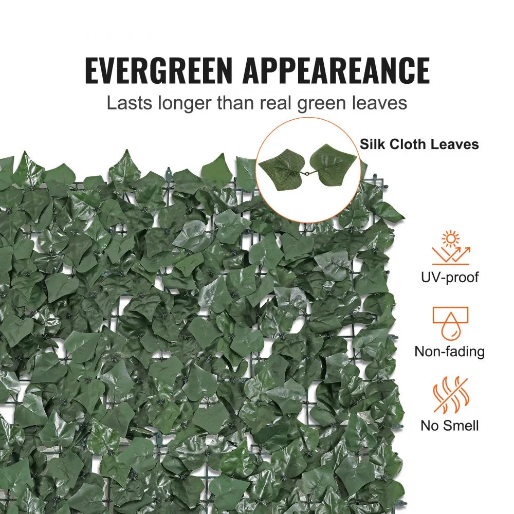 VEVOR Ivy Privacy Fence, 96 x 72 in Artificial Green Wall Screen, Greenery Ivy Fence with Strengthened Joint, Faux Hedges Vine Leaf Decoration for Outdoor Garden, Yard, Balcony, Patio Decor